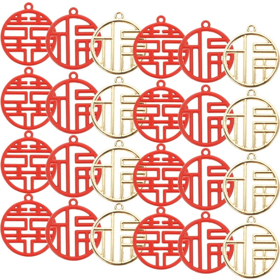 NIAIZEK 20 Pieces Alloy Fu Pendant Charms for Jewelry Making Necklace Bracelet Craft Decorations