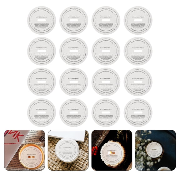 NIAIZEK 20Pcs Transparent DIY Candle Stickers Paper for Scented Candle Jars and Aromatherapy Decor