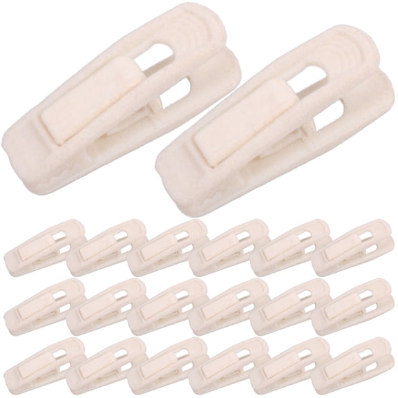 NIAIZEK 20Pcs Heavy Duty Velour Clips for Hangers Beige Clips for Pants Skirts and Shirts
