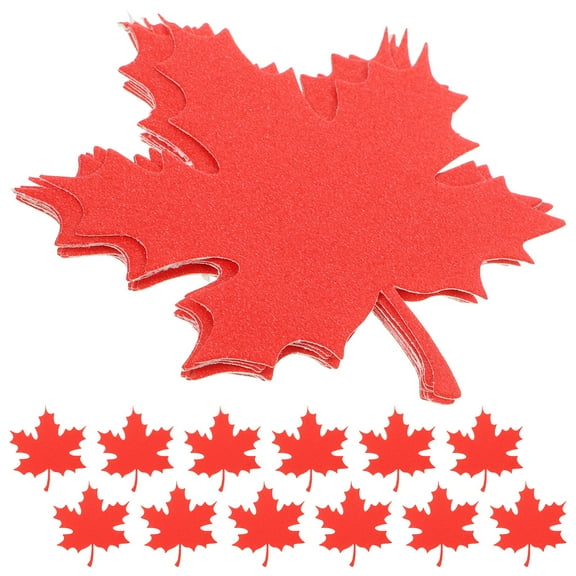 NIAIZEK 20Pcs Red Glitter Paper Leaves for Farmhouse Style and Autumn Decoration