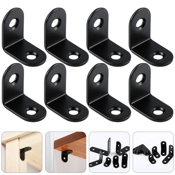 NIAIZEK 20Pcs Black Corner Angle Joint Bracket Stainless Steel for Strong Furniture