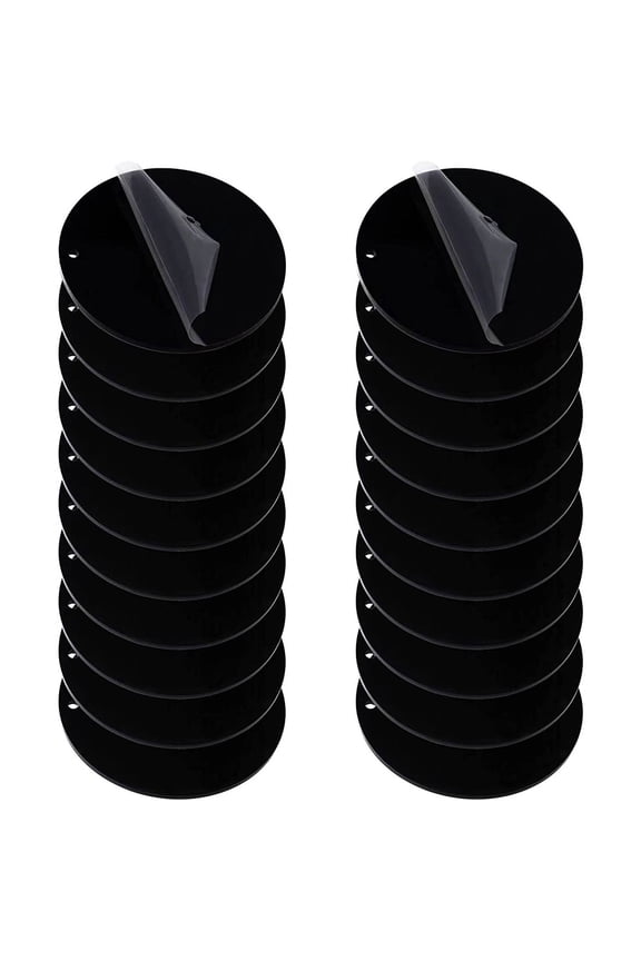 20pcs Decorative Key Chains Black Round Keychain for Keychains and Bag Decoration