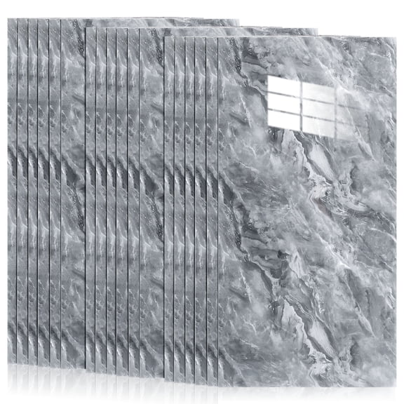 NIAIZEK 20pcs Self Adhesive Waterproof Marble Pattern Shower Wall Panels Modern Tile Decals for Bathroom Kitchen Decor(23.62x11.81in)