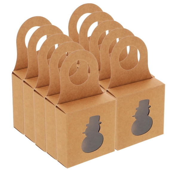 NIAIZEK 25Pcs Khaki Paper Wine Bottle Boxes with Hanging Feature and Transparent Window