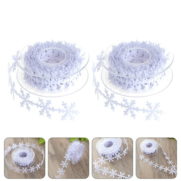 NIAIZEK White Snowflake Ribbon Made of Non-Woven Fabric for Christmas Crafts, Holiday Decor and Wrapping