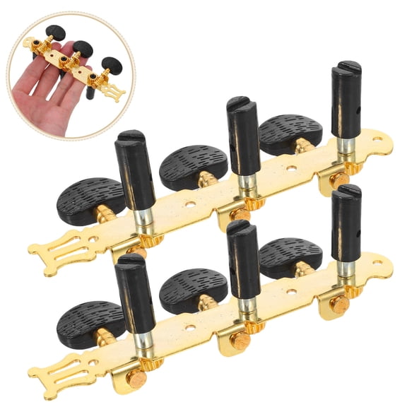 NIAIZEK 2Pcs Guitar ng Peg Tuners Open Design Iron Acoustic Ukulele Tuning Pegs Black
