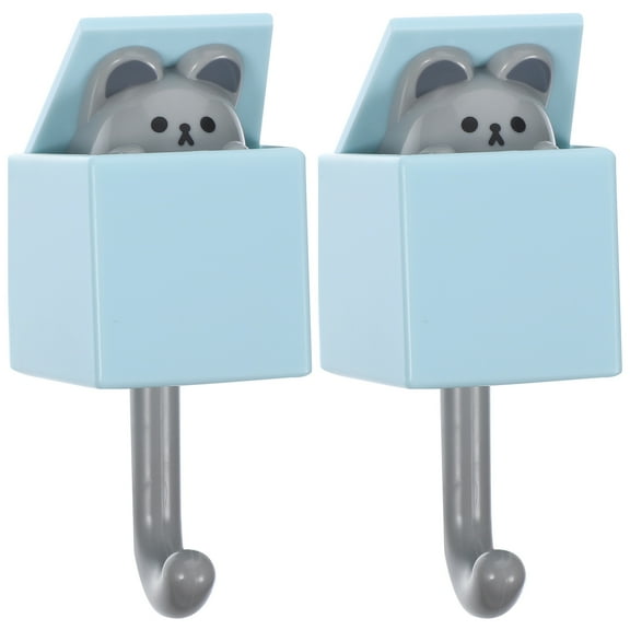NIAIZEK Hanging Hooks Wall Hooks ABS Sky-Blue 2Pcs for Bathroom Use