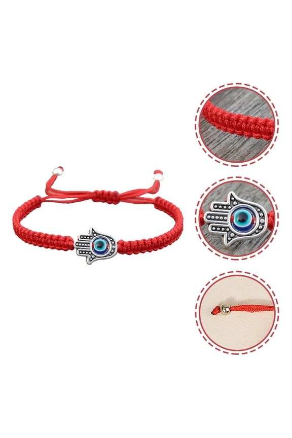 Sturdy Alloy Evil Eye Amulet Bracelets Adjustable for Partners 2Pcs