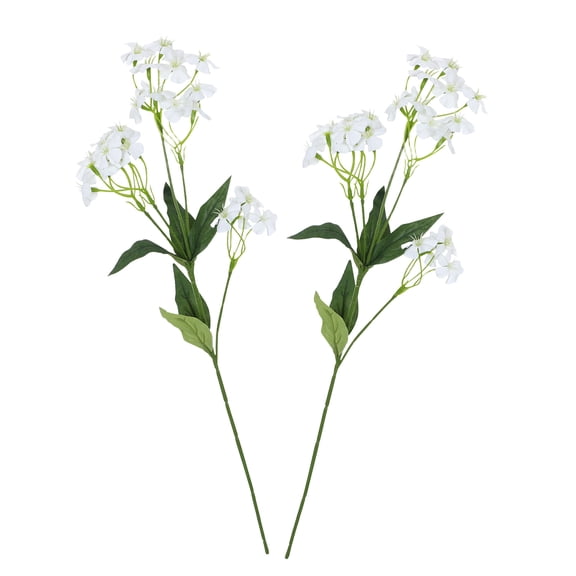 NIAIZEK Silk Plastic White Carnations Lifelike for Bedroom Decor 2Pcs