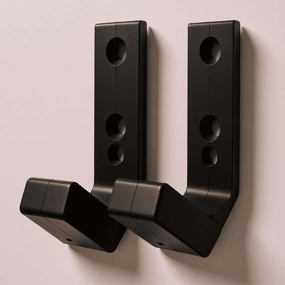 NIAIZEK 2Pcs Wall Mounted Barbell Rack Black Barbell Storage Holder for Dumbbell Rods Gym Use