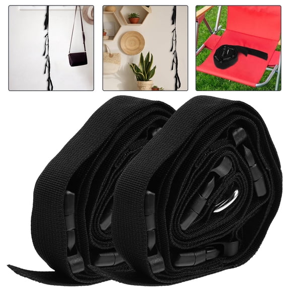 NIAIZEK 2Pcs Wall Storage Strap for Hanging Camping Chair and Outdoor Gear in Black