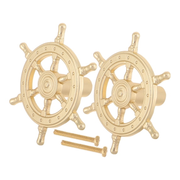 NIAIZEK 2-Pack Vintage Style Metal Drawer Pulls, Golden Zinc Alloy Cabinet Handles with Smooth Finish for Furniture