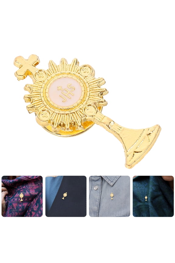 Elegant Tone Cross Brooch Pin, Zinc Alloy Decorative Accessory for Women and Men