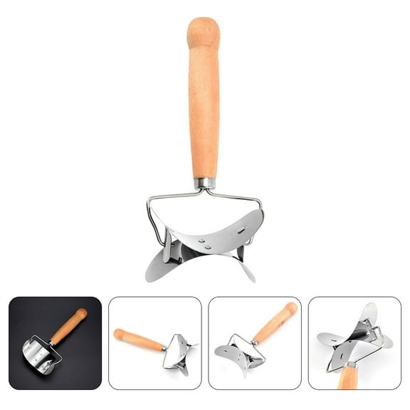 NIAIZEK 2-Pack Stainless Steel Dumpling Skin Cutters with Comfortable Wooden Handles for Baking, Cooking, and Kitchen Use