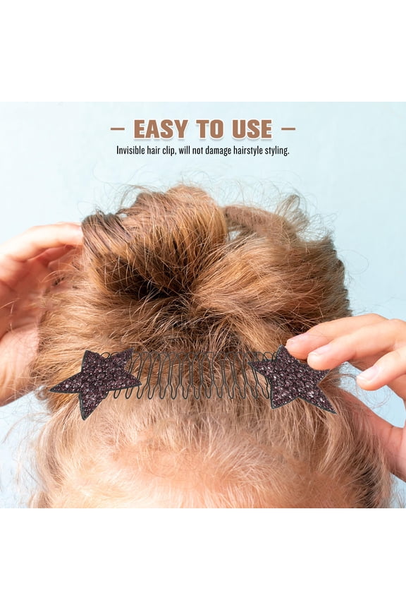 2Pcs Hair Accessories for Women Hair Fixer Comb Star Shape Purple Iron for Daily Care