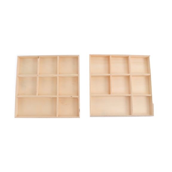 NIAIZEK Set of 2 Decorative Wooden Storage Boxes, Hand-Painted Brown Multi-Functional Organizer for Home