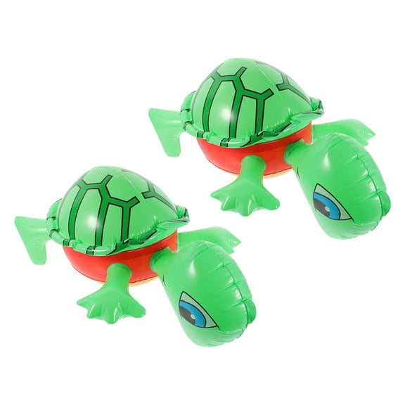 NIAIZEK 2Pcs Green Inflatable Turtle Party Balloons PVC Material for Outdoor Beach and Pool Use
