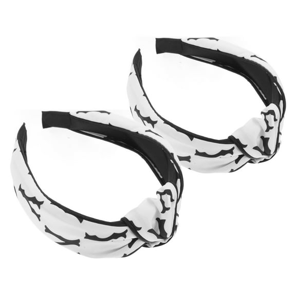 NIAIZEK 2-Pack White Knotted Wide Hair Headbands Non- Spa Headband for Women and Girls Party Use