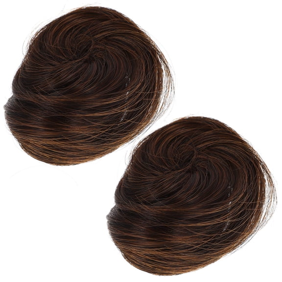 NIAIZEK 2-Pack Light Brown Hair Bun Clips High Temperature Fiber Hair Accessories for Proms Dancing Events