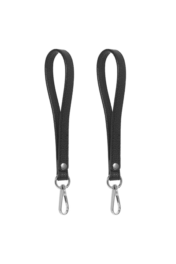 2-Pack Adjustable PU Wrist Lanyard Straps for Wallets, Phones, Handbags - Easy to Attach and