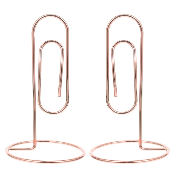 NIAIZEK Rose Table Card Holder - Elegant Metal Memo Clip Stand for Office Desk Organization