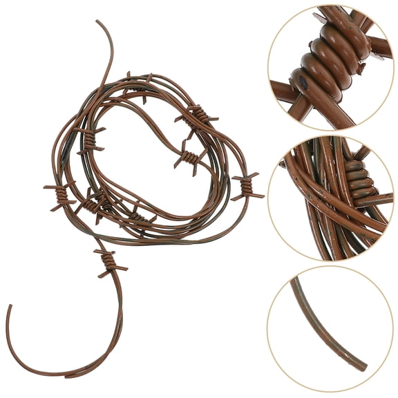 NIAIZEK 2Pcs Brown Plastic Fake Barbed Wire Western Party Decorations and Table Centerpieces