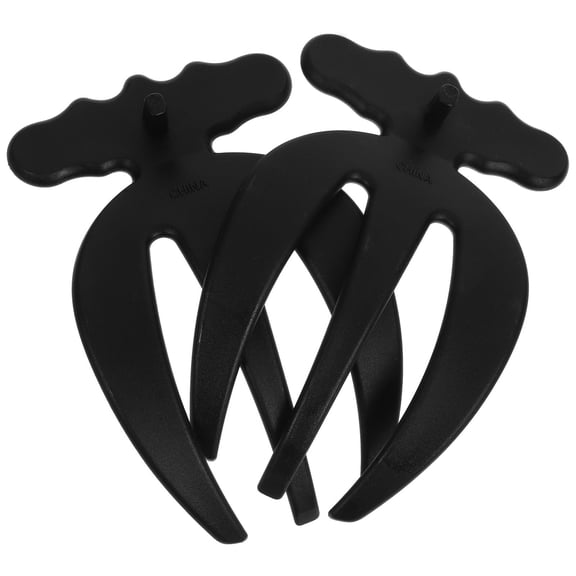 NIAIZEK 2-Pack Black Plastic Salad Forks with Widened Handles for Comfortable Grip and Easy Serving