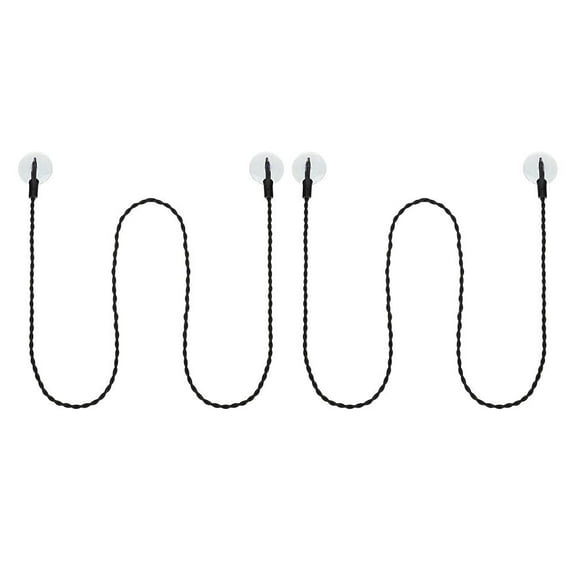 NIAIZEK 2Pcs Black Retractable Clothesline for Travel and Balcony Hanging