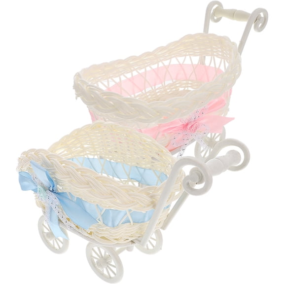 NIAIZEK 2-Pack Colorful Woven Candy Storage Baskets for Wedding Decor, Party Supplies, Home Organization and Multi-Purpose Use