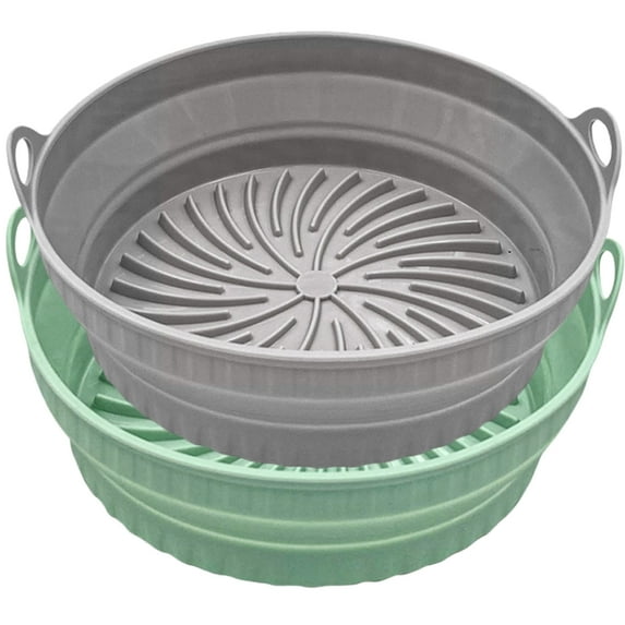 NIAIZEK 2Pcs Soft Flexible Silicone Air Fryer Liner Pad with Airflow Design for Uniform Heating