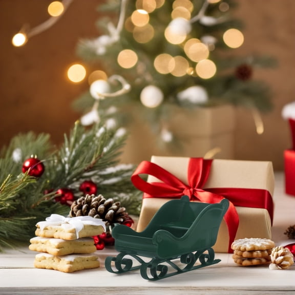 NIAIZEK Green Plastic Santa Sleigh Elegant Holiday Decor for Festive Atmosphere