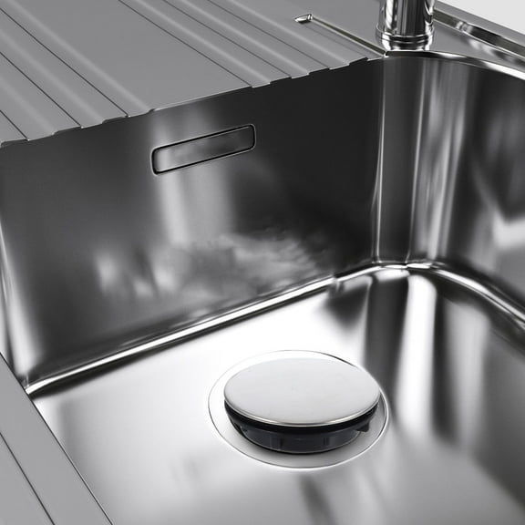 NIAIZEK ABS Kitchen Sink Hole Cover Universal Fit Easy Install 2 Pieces Drain Protector
