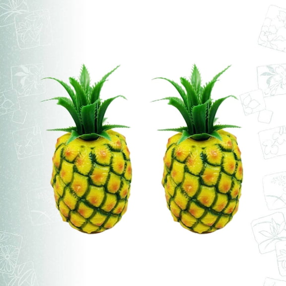 NIAIZEK 2Pcs Simulation Pineapple Model Yellow Plastic Artificial Fruit Decoration Ornament