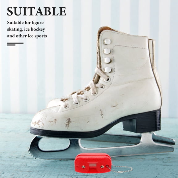 NIAIZEK 2Pcs Compact Ice Skate Blade Sharpener Red Sandstone Stone for Hockey Figure Skates