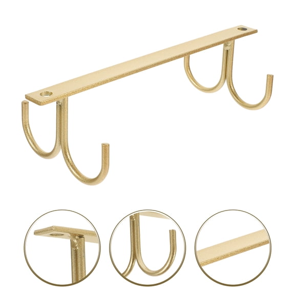 NIAIZEK 2Pcs Space Saving Mug Rack Golden Iron Cup Holder for Kitchen Cabinet