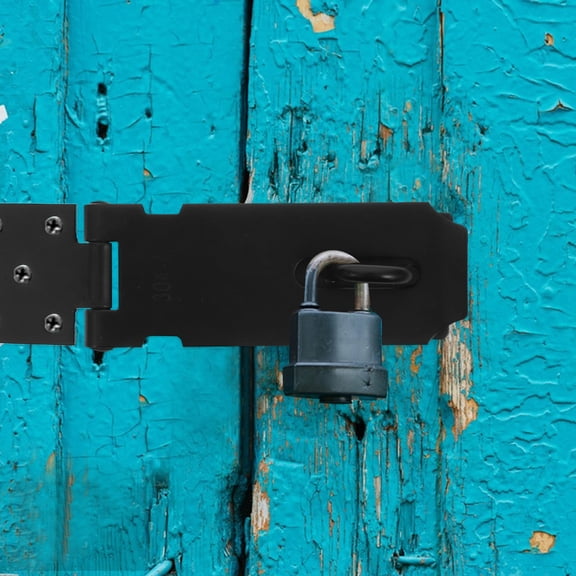 NIAIZEK 2Pcs Stainless Steel Padlock Latches Multifunction Black Door Window Cabinet Lock Durable and Wear Resistant