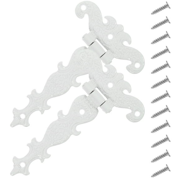 NIAIZEK 2 Pieces Heavy Duty Vintage Gate Accessories Iron Shed Door Hardware White Rectangular Design Easy to Install