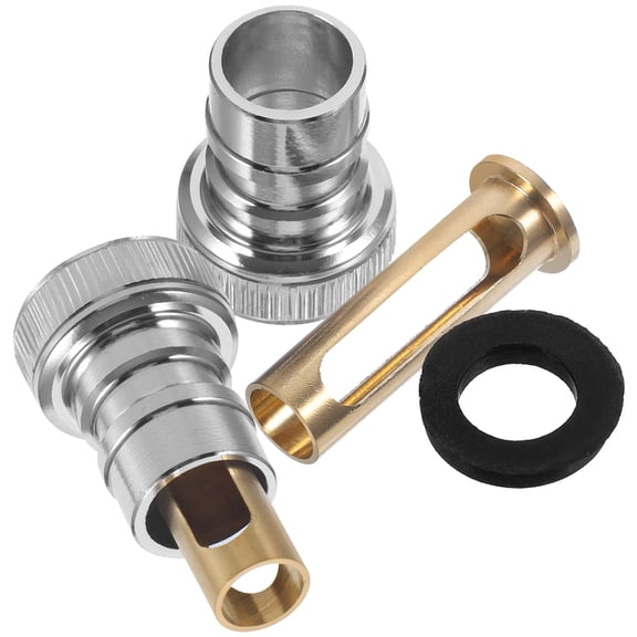 NIAIZEK 2Pcs Water Stopper for Washer Silver Brass Automatic Stop Function One Piece Molding