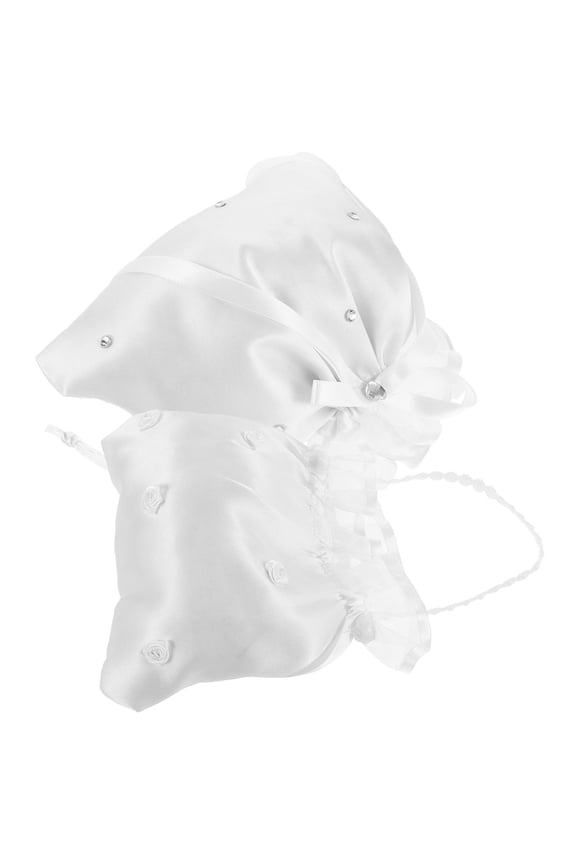 2Pcs Elegant White Flower Evening Handbag Bride Purse for Wedding Celebration