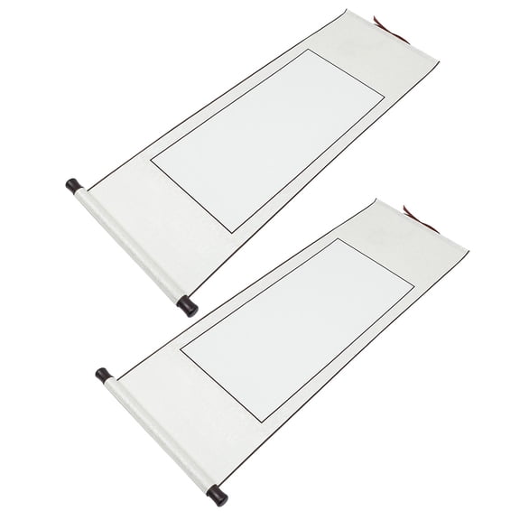 NIAIZEK 2Pcs Blank Chinese Scroll Roll for Hanging Art Display for Artists White