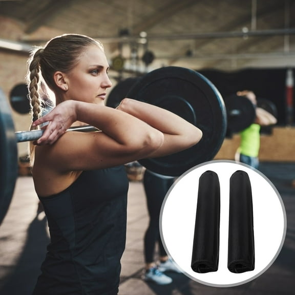 Veemoon 2-Pack Barbell Shoulder Pads Foam Hip Thrust Cushion for Squat Bar Fitness Gear Black Protective Sleeve