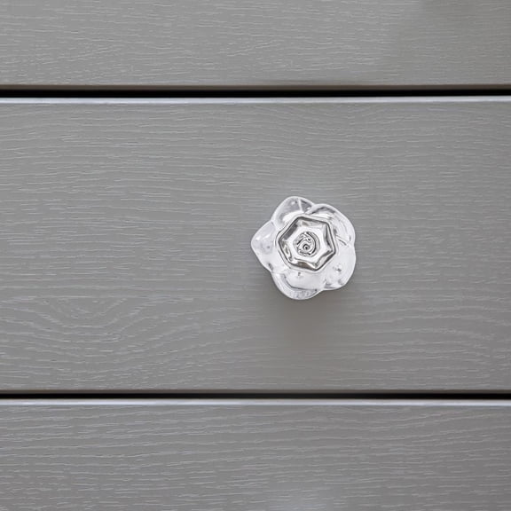 NIAIZEK 2-Pack Clear Glass Dresser Knobs with Zinc Alloy Base, Modern Cabinet Drawer Pulls for Home and Room Decoration
