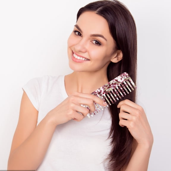 NIAIZEK Set of 2 Multifunctional Acetate Hair Combs for Women, Ideal for Travel, Hair Styling, Detangling, and Everyday Use