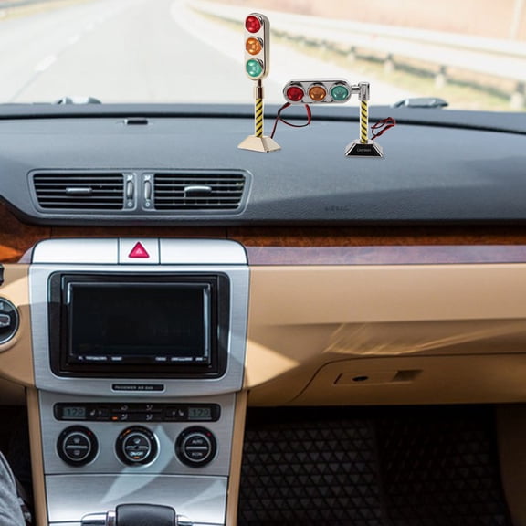 NIAIZEK 2-Pack LED Traffic Signal Lights for Car Dashboard, Interior Styling, Ambiance Lighting, Vehicle Decor Accessories