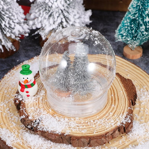 NIAIZEK Snow Globe Kit with Transparent Plastic Fillable Screw Cap for Crafting and Home Decoration