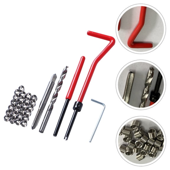 NIAIZEK 30Pcs Thread Repair Kit Alloy Wire Insert Tools for Car Engine Thread Hole Repair