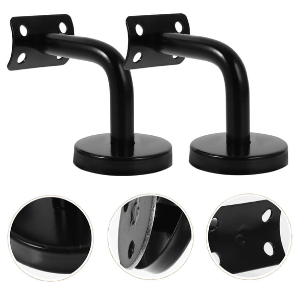 NIAIZEK 3-Pack Black Stainless Steel Handrail Brackets Bannister Supports for Staircase Safety and Villa Gym Use