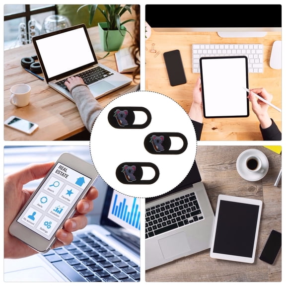 NIAIZEK 3Pcs Black Webcam Covers Slide for Laptop Computer Tablet with Compact Stylish Design
