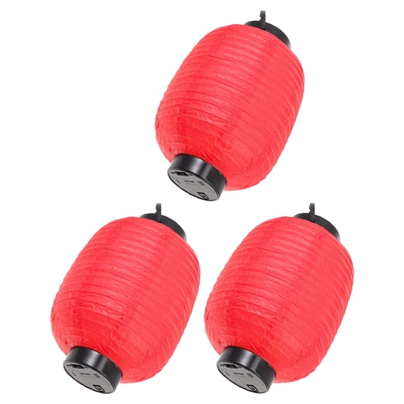 NIAIZEK party paper lanterns Red 15cm Dia x 22cm H Japanese Folding Lighted Hanging Decor 3 Pcs