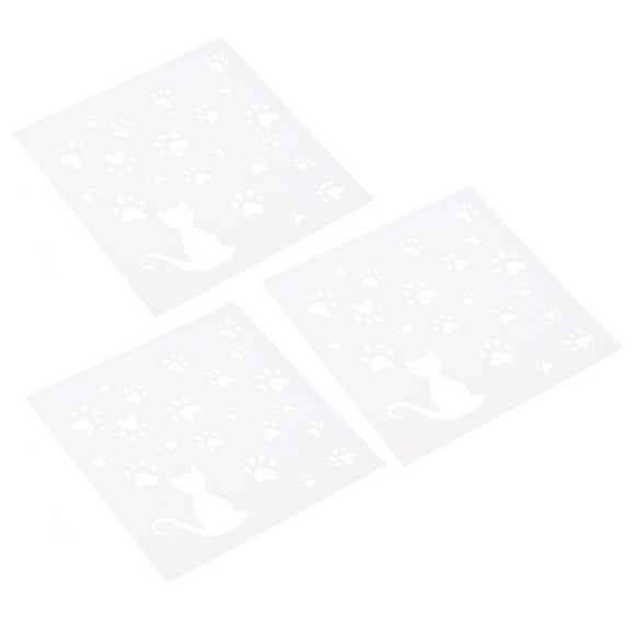 NIAIZEK 3Pcs White Cat Stencil Templates for Drawing, Painting, Crafts, Scrapbooking, and Art Projects